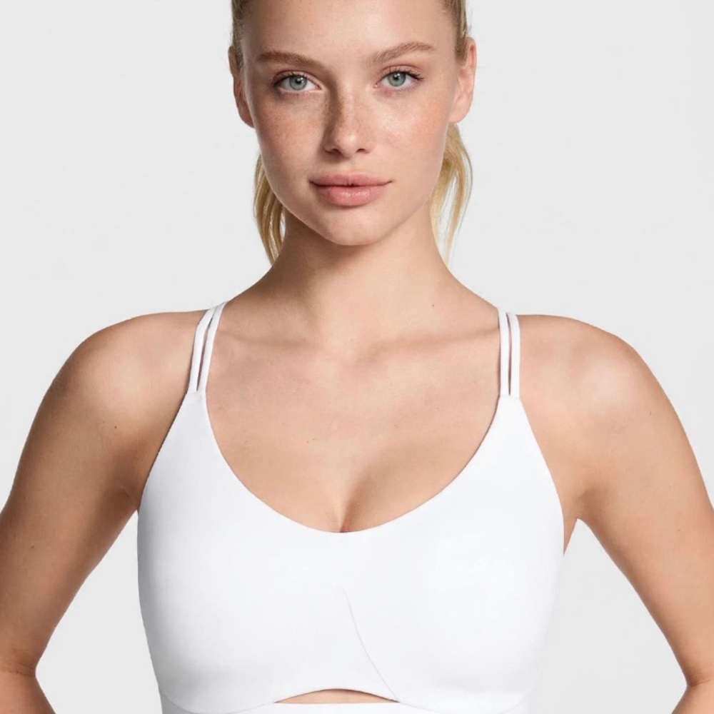 Victoria's Secret White Double-Strap Sports Bralette XS